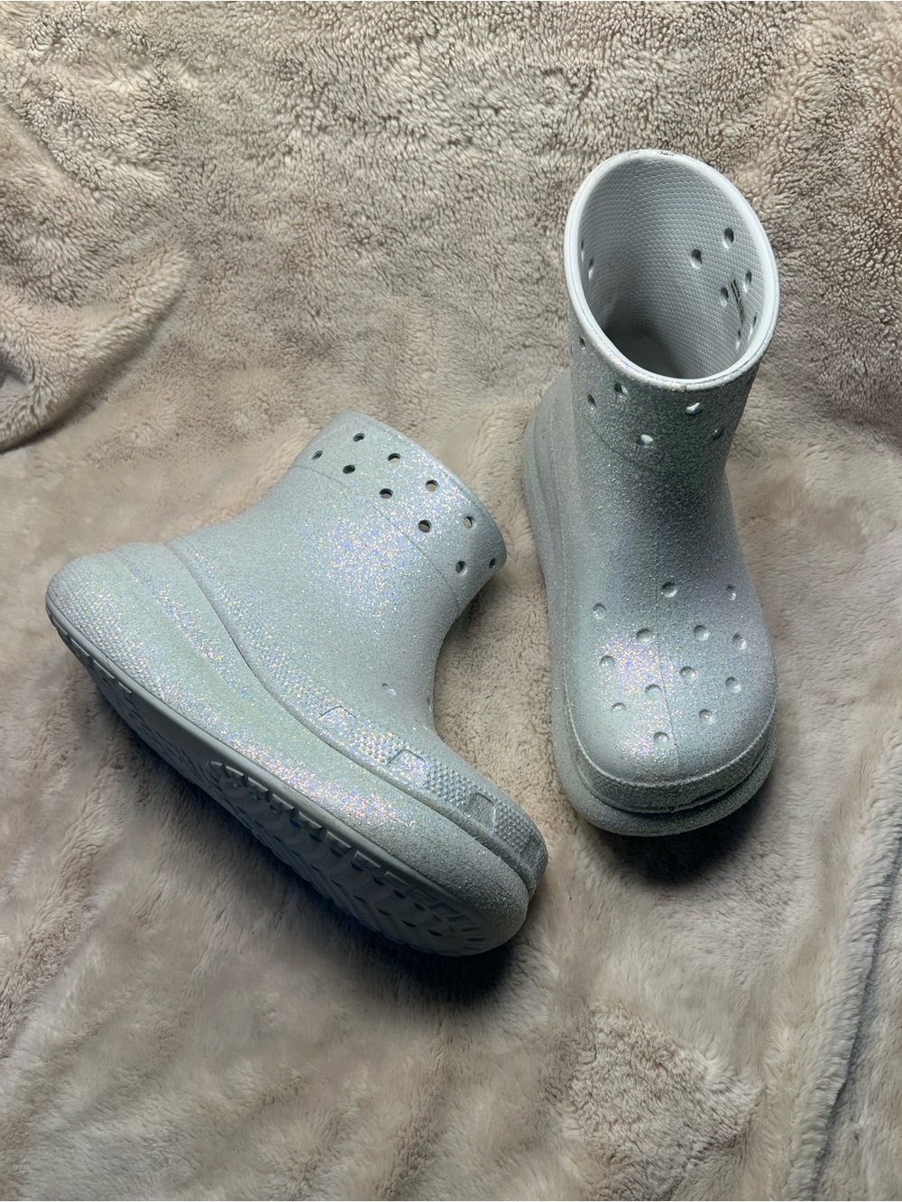 Crocs Classic Crush Glitter Boots Size womens 7